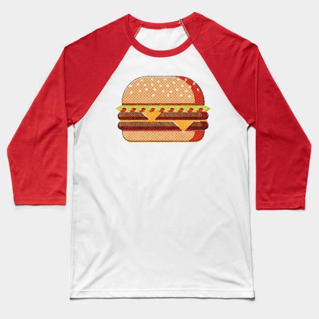 FAST FOOD / Burger Baseball T-Shirt by Daniel Coulmann